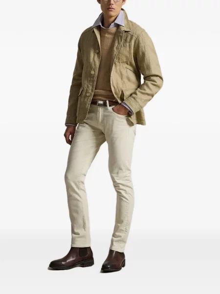 Gulerat tricou polo Polo Ralph Lauren cu decolteu în V fără mâneci maro