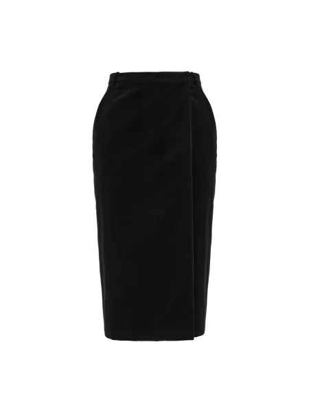 Spódnica skórzana Saint Laurent elegancka czarna