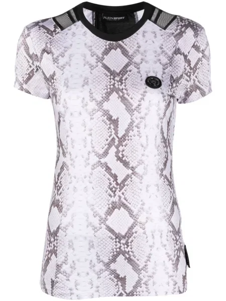 Top Plein Sport z nadrukiem w wężowy wzór szary