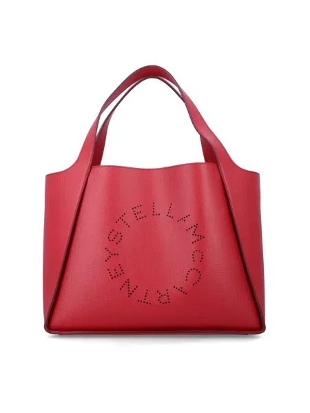 Shopperka Stella Mccartney skórzana z logo różowa