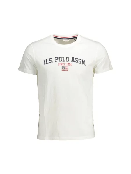 Koszulka polo U.s Polo Assn. z nadrukiem z krótkim rękawem biała