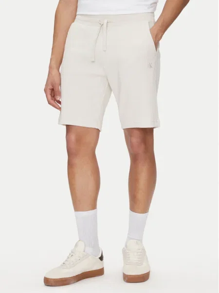 Къс панталон Calvin Klein Jeans бежово