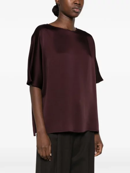 Scurt tricou Antonelli din satin violet