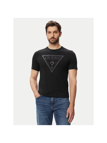 Guess T-Shirt Slim Fit μαύρο