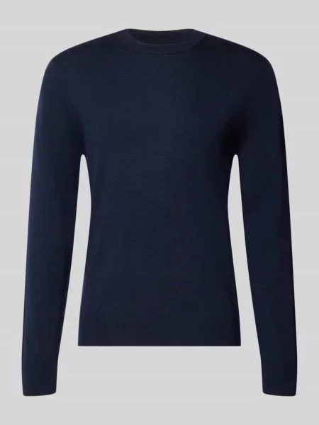 Sweter w kroju regular fit z czystej wełny Jake*s Studio Men granatowy