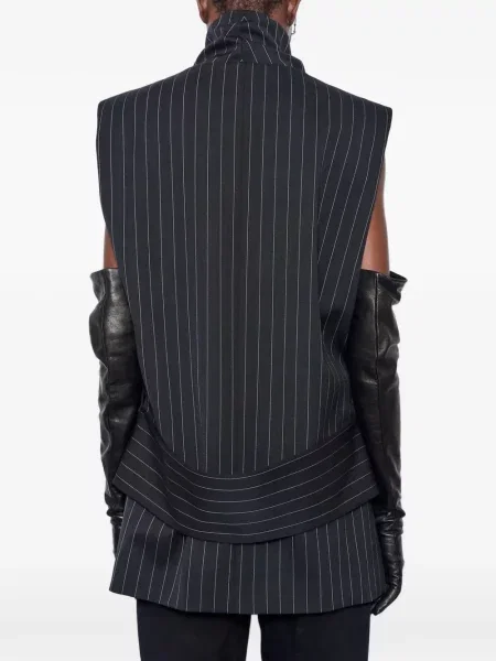 Μάλλινος αμανικας ριγέ μπουφάν Max Mara μαύρο