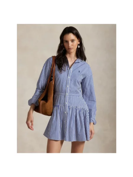 Sukienka koszulowa Polo Ralph Lauren w paski niebieska