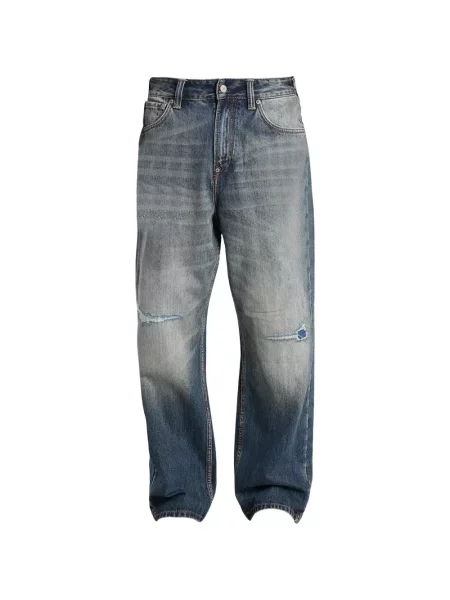 Blugi Evisu zdrențuiți albastru