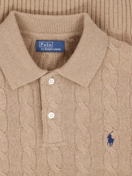 Fleece πουλόβερ Polo Ralph Lauren με κέντημα μπλε