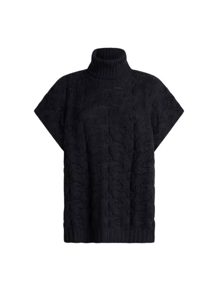 Sweter z golfem Etro wełniany z wzorem paisley niebieski