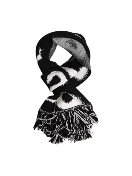 Szal Dolce And Gabbana z kaszmiru z logo czarna