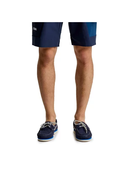 Slam Nabuck Buty Łódźowe Sneakersy Dorosłych niebieskie