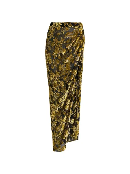 Dugo suknja Balmain od samta crna