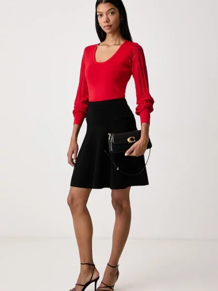 Twinset fustă cu vâscoză negru