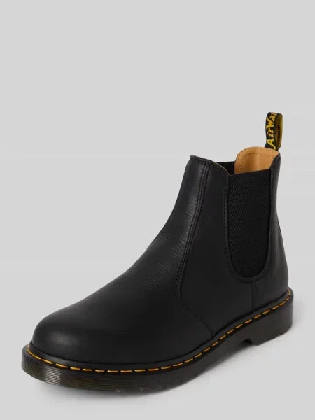 Buty chelsea z naturalnej skóry z ozdobnym szwem Dr. Martens czarne