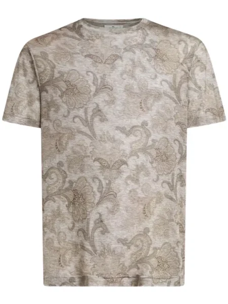 Тениска Etro с принт с пейсли десен сиво