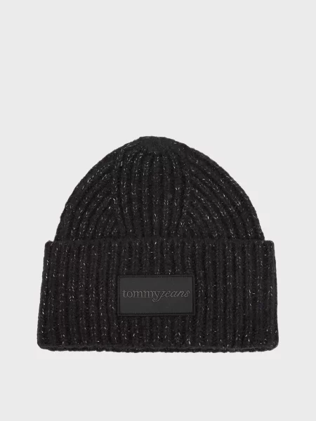 Шерстяная шапка Tommy Jeans черная