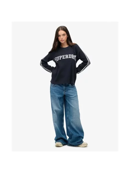 Koszulka z długim rękawem Superdry Athletic Essentials niebieska