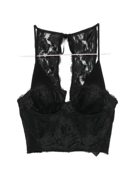 Decupat top Ermanno Firenze din dantelă negru