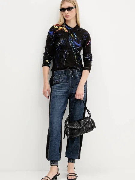 Светр Desigual BUTTERFLY LACROIX легкий чорний