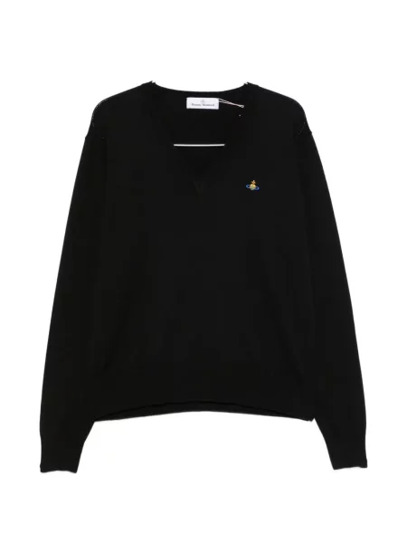Pulover Vivienne Westwood cu decolteu în V negru