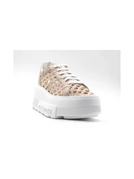 Sneakersy Casadei skórzane beżowe