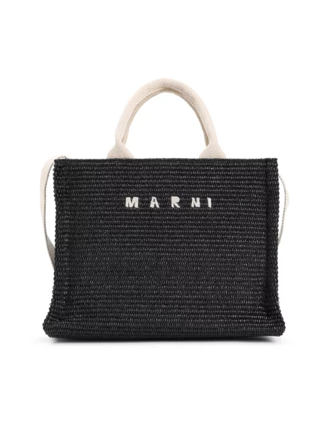 Shopperka Marni z logo czarna