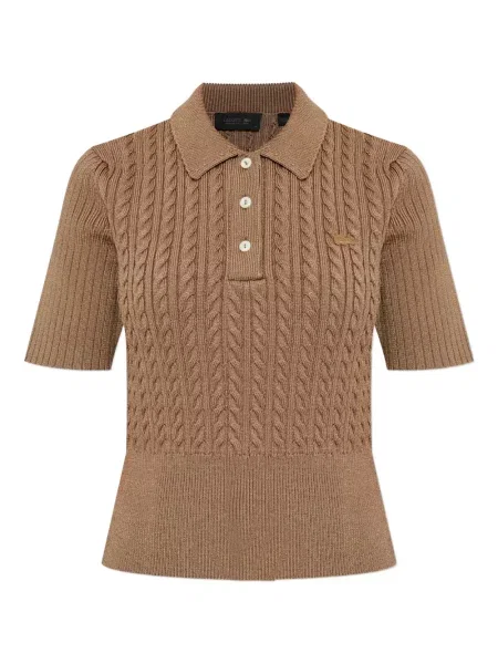 Polo Lacoste tricotate maro