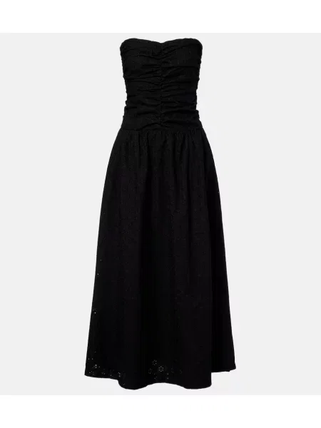 Rochie maxi Faithfull cu broderie de costum negru