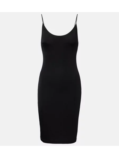 Rochie midi Saint Laurent din jerseu negru