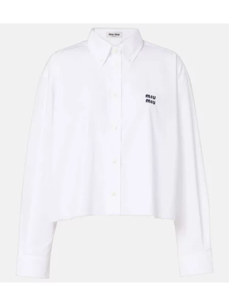 Top Miu Miu popelinowy biały
