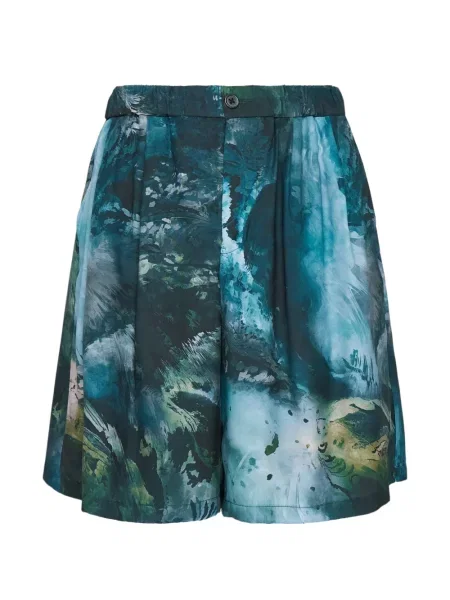 Pantaloni scurți Taakk cu imagine cu imprimeu abstract albastru