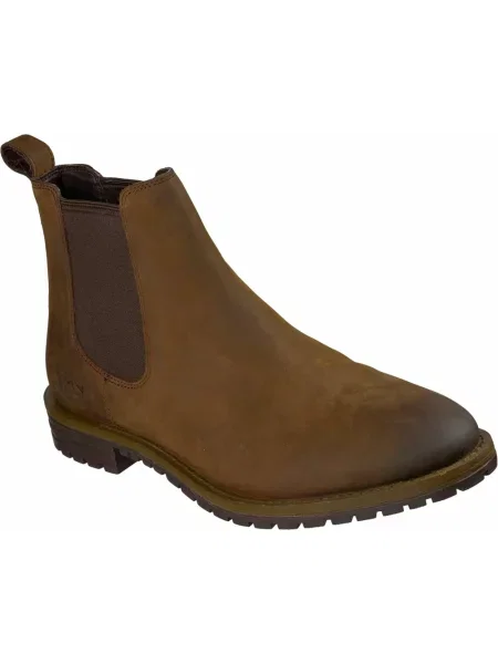 Sztyblety Skechers skórzane brązowe