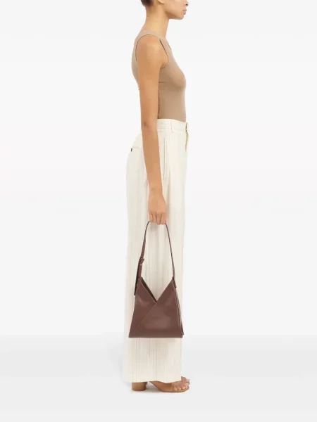 Δερμάτινη τσάντα Mm6 Maison Margiela καφέ