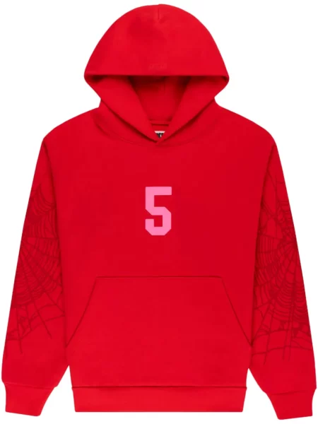 Mikina s kapucí Sp5der červená