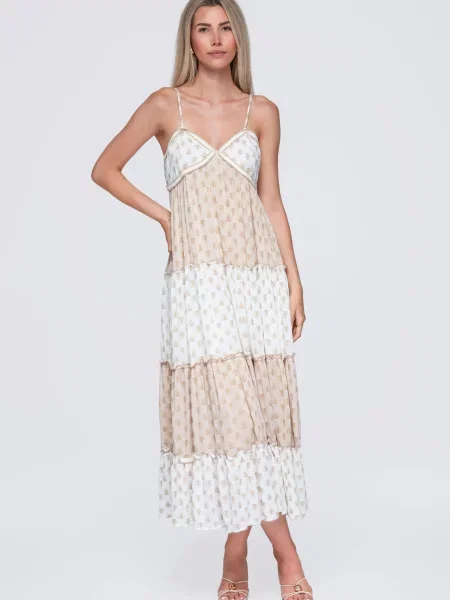 Rochie maxi Ombre alb