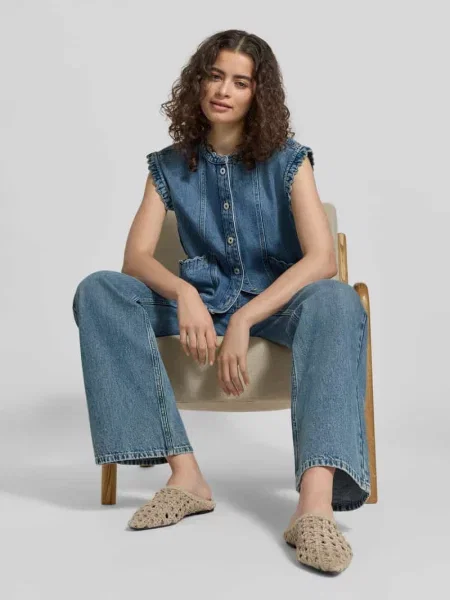 Jeansy o rozkloszowany krój w 5 kieszeni Jake*s Casual niebieskie