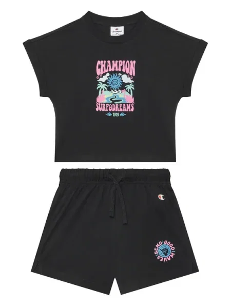 Champion Set tricou și pantaloni scurți negru