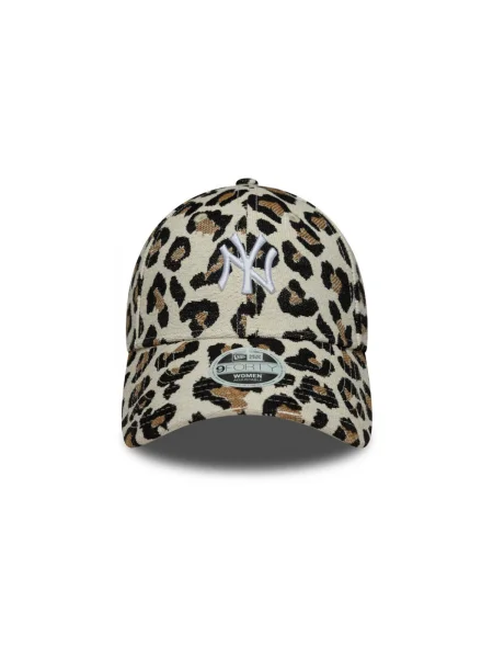 Leopárdmintás baseball sapka New Era bézs
