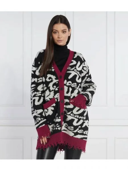 Versace Jeans Couture Cardigan | Relaxed fit cu adaos de lână negru