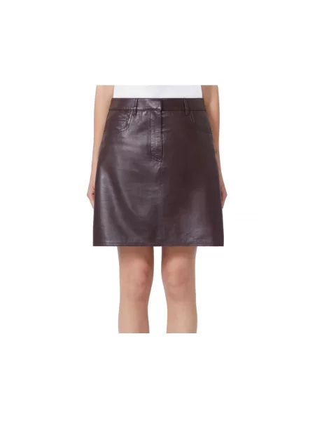 Spódnica skórzana Weekend Max Mara czerwona