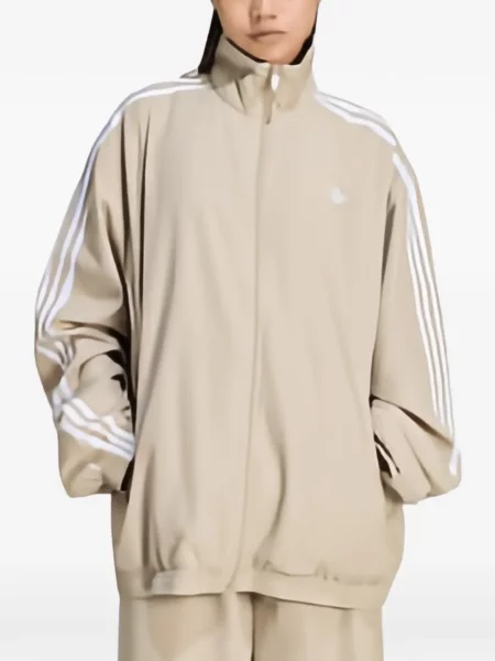 Geacă Adidas alergare cu cordon cu glugă verde