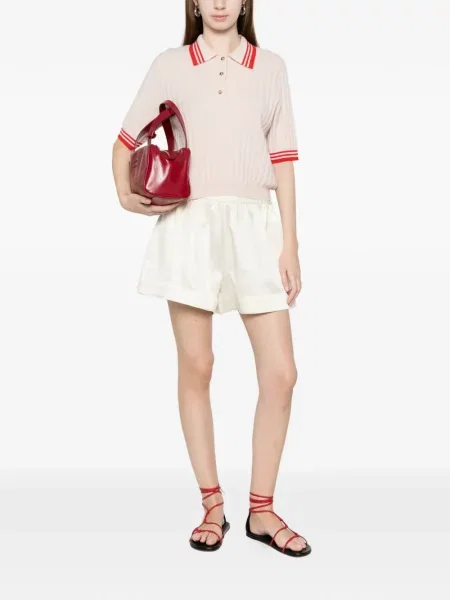 Ριγέ χωρίς επένδυση polo Soft Goat ροζ