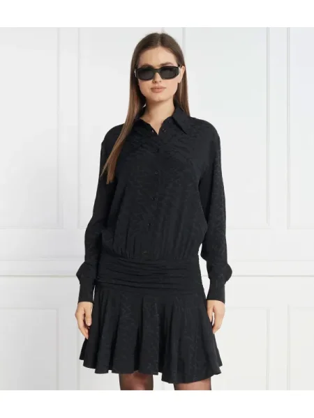 Pinko Rochie cu adaos de mătase negru