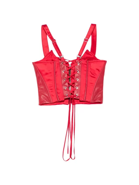 Top Mitiliane Couture din piele roșu