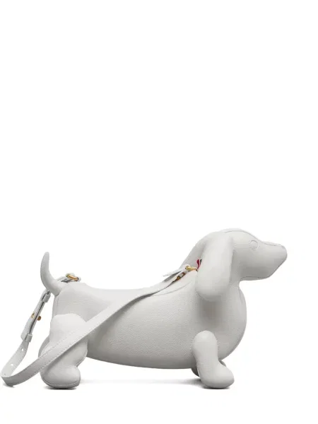 Geanta de piele Thom Browne din piele alb