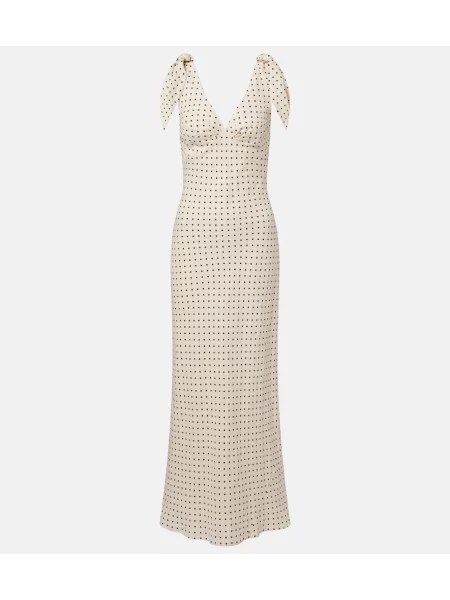 Rochie maxi Faithfull de in cu buline alb