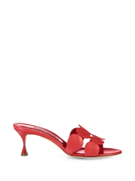 Sandale Manolo Blahnik din piele cu aplicații roșu
