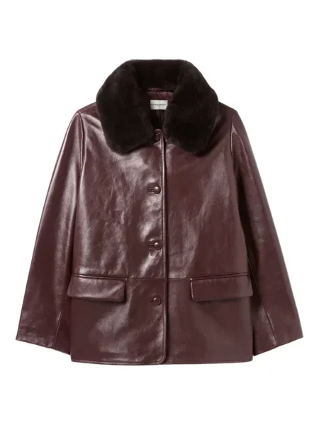 Palton Claudie Pierlot din piele violet