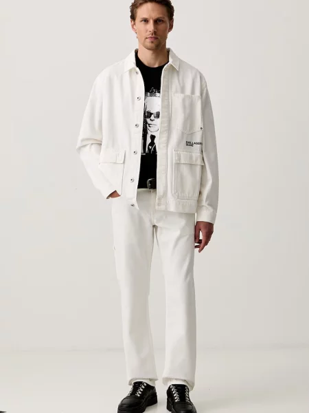 KARL LAGERFELD JEANS Tricou gri închis alb negru